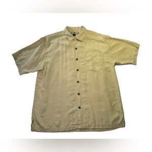 Tommy Bahama Button Down 100% Silk Tropical Palm Tree Pattern Men’s Size M